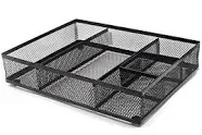 EasyPAG Mesh Collection Desk Accessories Drawer Organizer Accessories Tray 5 Compartments Multi-use Storage Box, Black