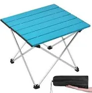 Grope Small Folding Camping Table with Aluminum Table Top, Beach Table for Sand with Carrying Bag,Prefect for Outdoor,Picnic,BBQ,Cooking,Festival