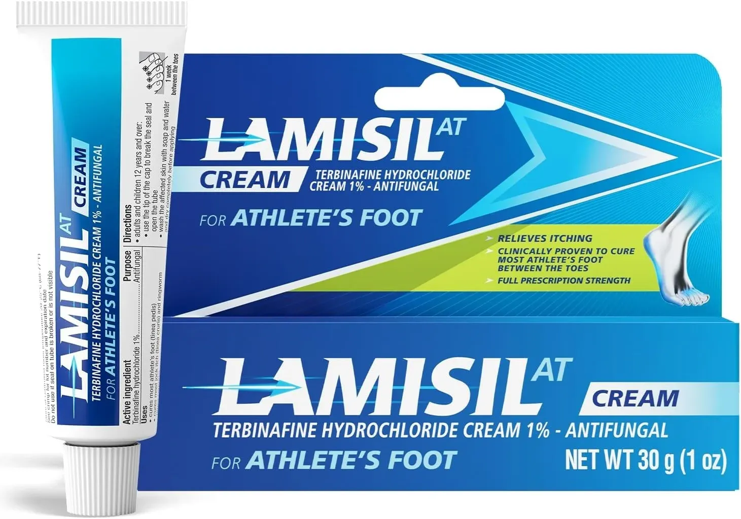 Lamisil 1% Cream, #1 Doctor Recommended Athlete’s Foot Cream, Relieves, Treats & Prevents Recurrence, Antifungal Cream 1 oz (30 g)