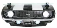 Black 1969 Chevy Camaro SS Front Wall Shelf w/ Battery Powered LED Headlights