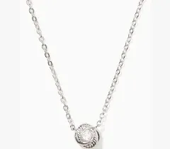 KATE SPADE Infinity &amp; Beyond Knot Mini Necklace O0RU2826 Clear/Silver