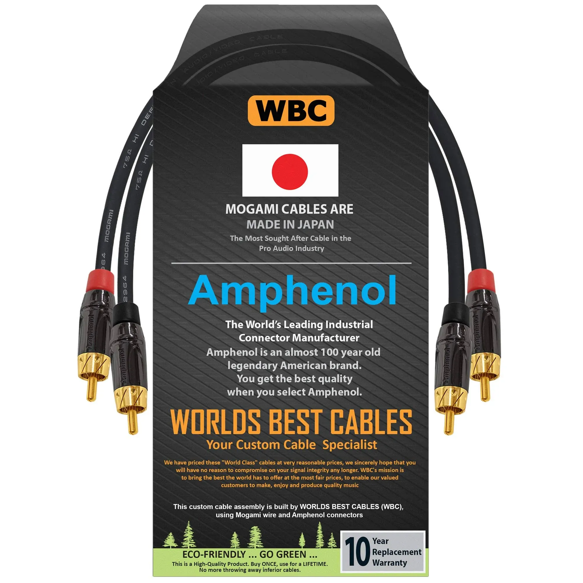 1.5 Foot – High-Definitio<wbr/>n Audio Interconnect Cable Pair Custom Made Using Mo...