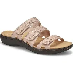 Clarks Laurieann Cove Women&#039;s Leather Slide Sandals Sand 7.5