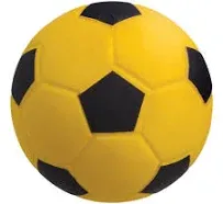 Champion Sports Coated Foam Sport Ball, For Soccer, Playground Size, Yellow CSISFC