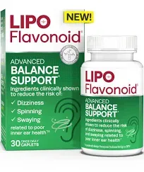 Lipo-Flavonoid Advanced Balance Support Reduce Dizziness 30 ct Exp 10/2024