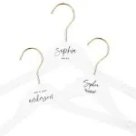 Andaz Press Personalized Bridal Hangers, Premium White Wooden Hangers 