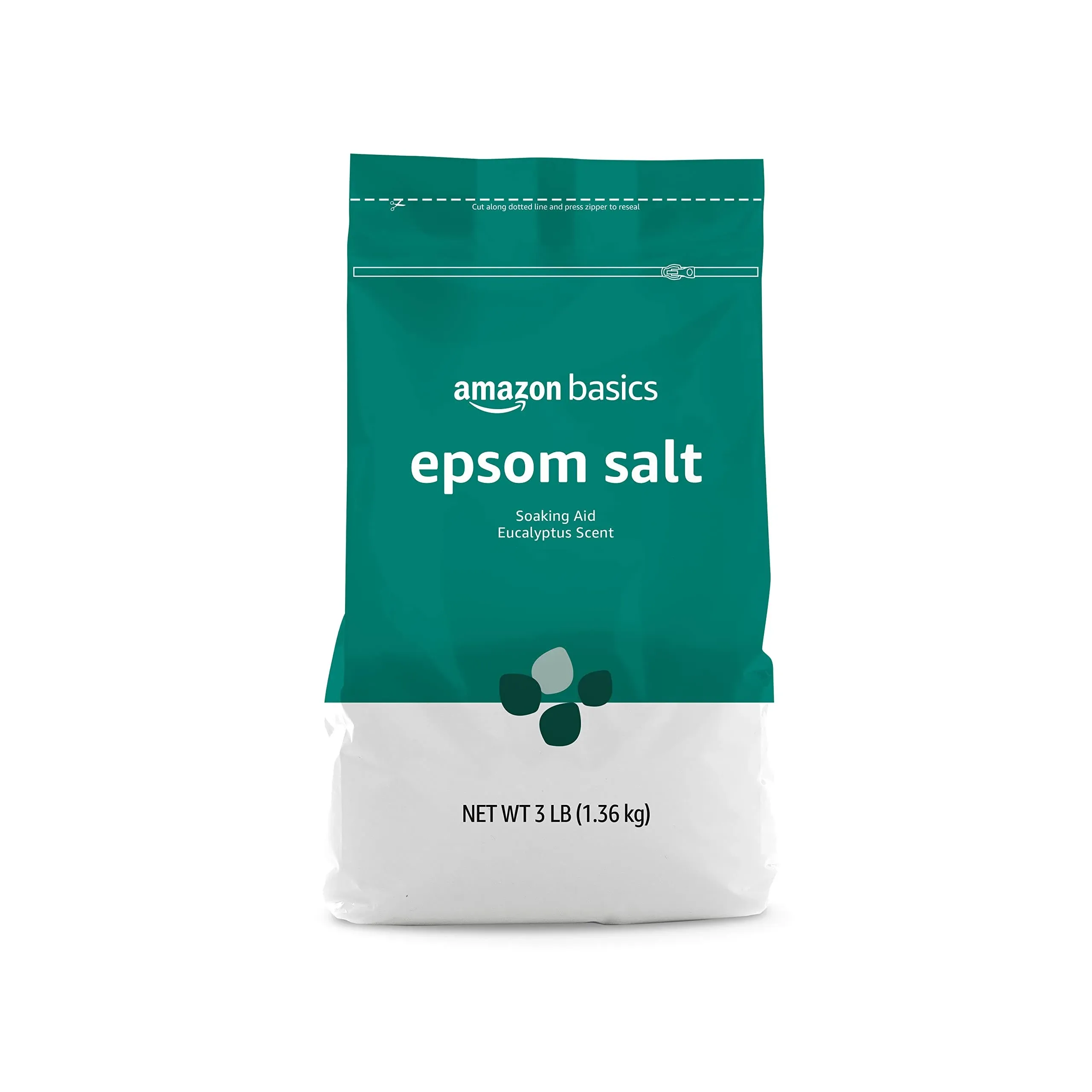 Pack of 1, 3 Pound Amazon Basics Epsom Salt Soaking Aid, Eucalyptus Scented