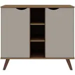 Manhattan Comfort Hampton 39.37 Buffet Stand in Off White and Maple Cream