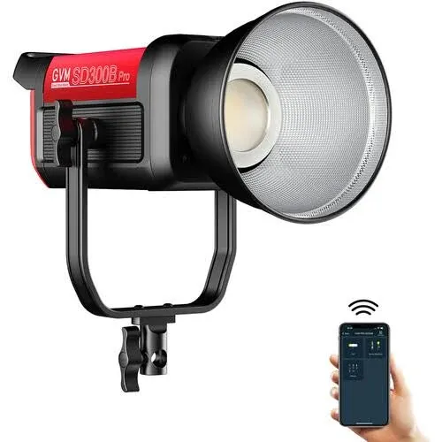 GVM Photography Lighting 300W Bi-Color Studio Lights with 45°Standard Reflector 65700Lux@1m CCT 2700~6800K 12Lighting Scenes App Control LED Video Light