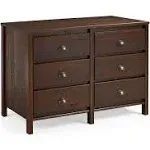 Camaflexi 6-Drawer Dresser 33.6&#034; H X 51&#034; W, Solid Wood Farmhouse, Rustic Brown