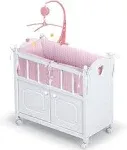 badger basket cabinet doll crib with gingham bedding