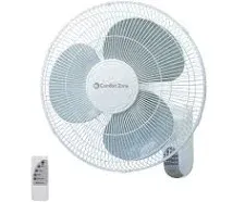 16&#034; Quiet 3-Speed Wall Mount Fan with Remote Control Timer and Adjustable Tilt