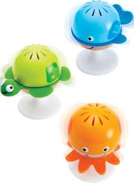 Rattle Set, Hape “Stay-Put” 3 Sea Creatures With Individual Sounds, Teether Deta