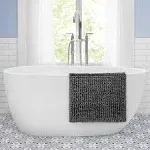 Butter Chenille Bath Mat, 17" X 24" In Charcoal