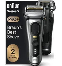 Braun Electric Razor for Men, Waterproof Foil Shaver, Series 9 Pro 9477cc, Wet & Dry Shave, with Portable Charging Case, ProLift Beard Trimmer, 5-in-1 Cleaning & Charging SmartCare Center, Silver