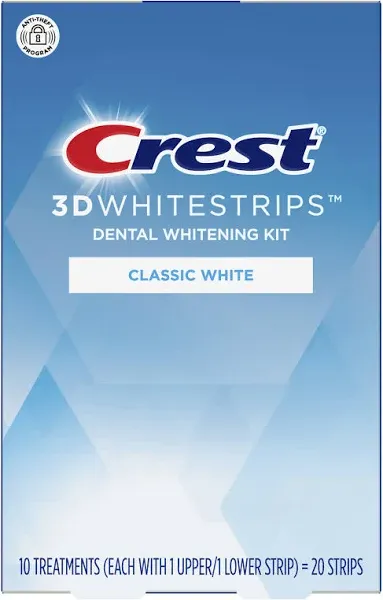 Crest 3D White Whitestrips Classic Vivid Teeth Whitening Kit, 10 Treatments