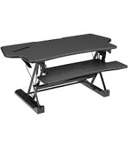 Mount-It! 49&#034;W Manual Adjustable Standing Desk Converter, Black (MI-7925), NEW