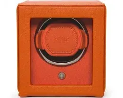 WOLF Cub Single Watch Winder with Cover in Orange, 461139