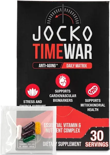 Jocko Fuel Time War Anti-Aging Essential Multivitamins, 30 Servings