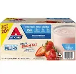 Atkins 15g Keto Protein Shake, Strawberry 11 fl. oz. 15 pk.