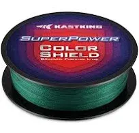 KastKing Superpower ColorShield Braided Fishing Line - Colorfast Braided Line, 100% Solution Dyed UHMWPE Fiber, Smooth & Strong Superline, Near Zero Stretch, Sensitive, High Abrasion Resistance