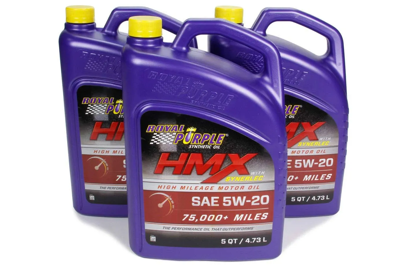 Royal Purple 37518 HMX High Mileage Synthetic Motor Oil 5W20 (3) 5-Quart Bottle