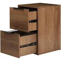 Brown Wooden 2-Drawer Vertical Storage Filing Cabinet