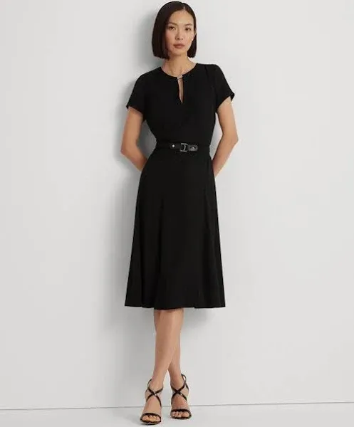 Lauren Ralph Lauren Women's Belted Georgette Dress