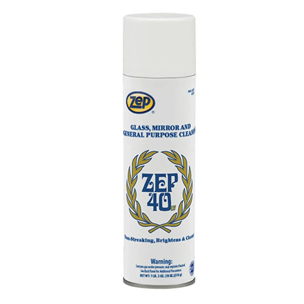 ZEP® 014401 40™ Clear Cold Weather Formula Non-Streaking Multi-Surface Cleaner - 18 oz Aerosol Can