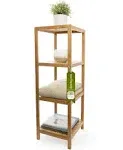 DECOMIL - 4 Tier Standing Bamboo Shelf | Freestanding Bathroom Shelf | Multifunctional Storage Rack