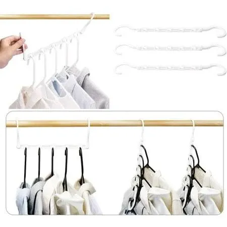 HOUSE DAY White Plastic Hangers 16 Pack, Space Saving Coat Hangers, Clothes Hanger with Non Slip Hooks, Plastic Clothing Hangers for Closet, Ideal for Everyday Use on Shirts, Coats, Pants, Dress