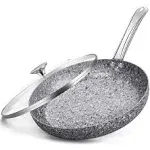 KOCHSYSTEME-05<wbr/>1027 8&#034; Non-Stick Granite Skillet Aluminum Frying Pan w/ Lid