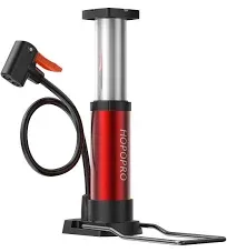 HOPOPRO Mini Bike Pump Portable Bike Floor Pump Bicycle Tire Pump Hand Foot Activated Bike Pump with Presta Schrader Dunlop Valves Extra Valve and Gas Needle for Road Bike Mountain Bike Balls