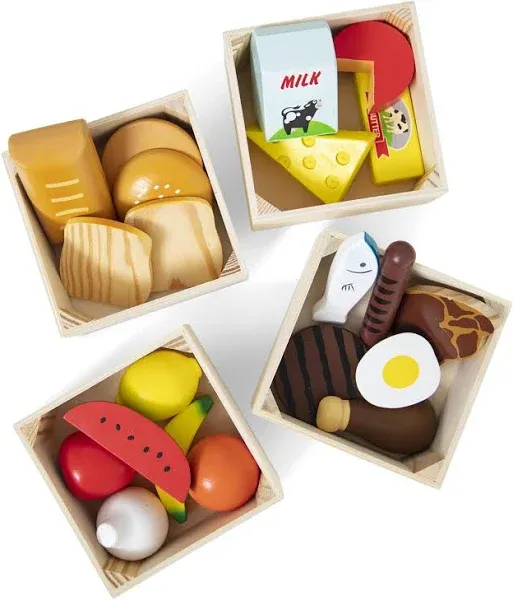 Melissa &amp; Doug 21-piece Food Groups Wooden Kids Play Food - Brand New