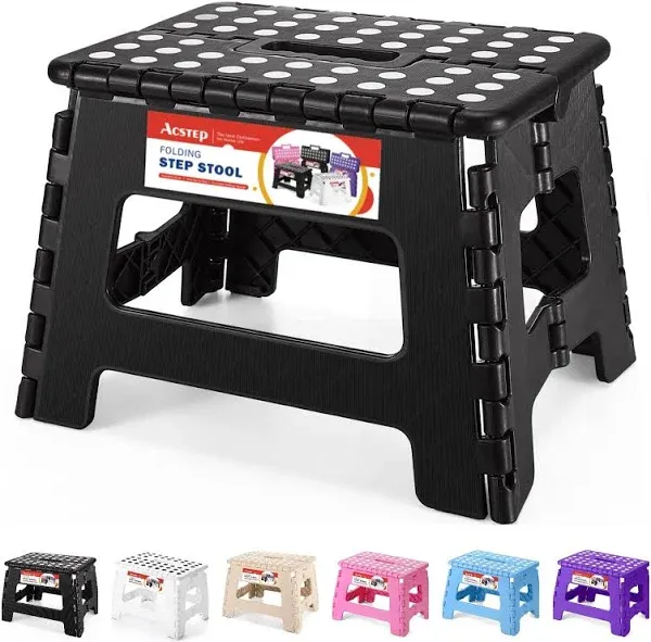 ACSTEP Folding Step Stool 9&#039;&#039; Tall Kids Step Stool Holds Up to 300 lb Plastic...