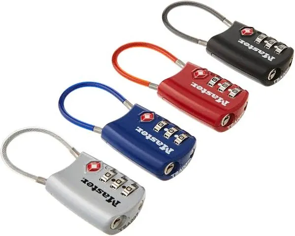 Master Lock Padlock Set Your Own Combination Tsa accepted Cable Luggage Lock