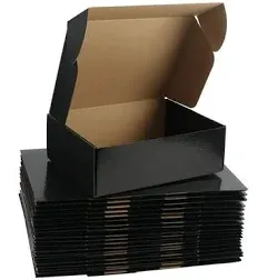 HORLIMER 12x9x4 Shipping Boxes Set of 20, Cardboard Boxes for Small Business, Packing and Mailing, Black