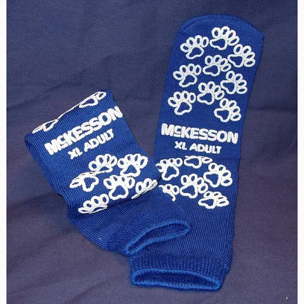 McKesson Terries™ Adult Slipper Socks with Grippers, Large - 2 Count | Pandion Direct