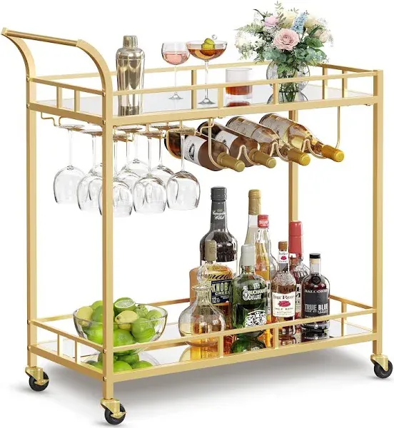 Home Bar Serving Cart Wine Cart