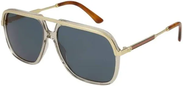 Gucci GG0200S Mens Pilot Designer Polarized Sunglasses Yellow Gold 57mm 4 Opt.