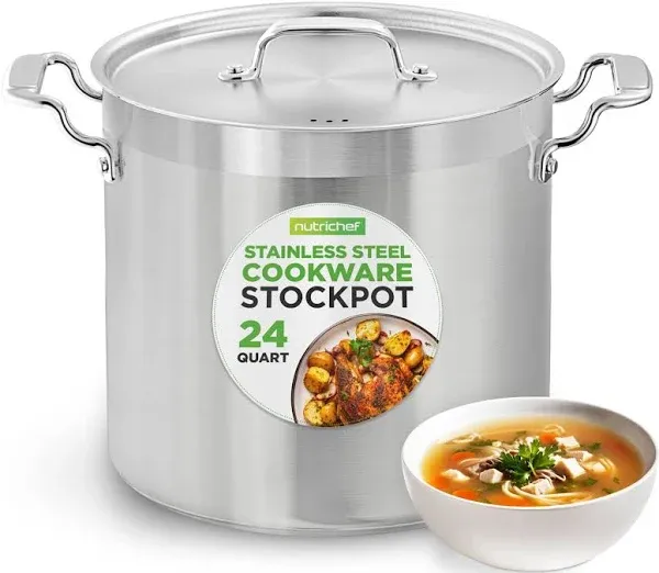 NutriChef Stainless Steel Cookware Stock Pot - 30 Quar NCSPT