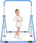 Expandable Gymnastics Bar for Kids - Height Adjustable Junior Training Bar Blue