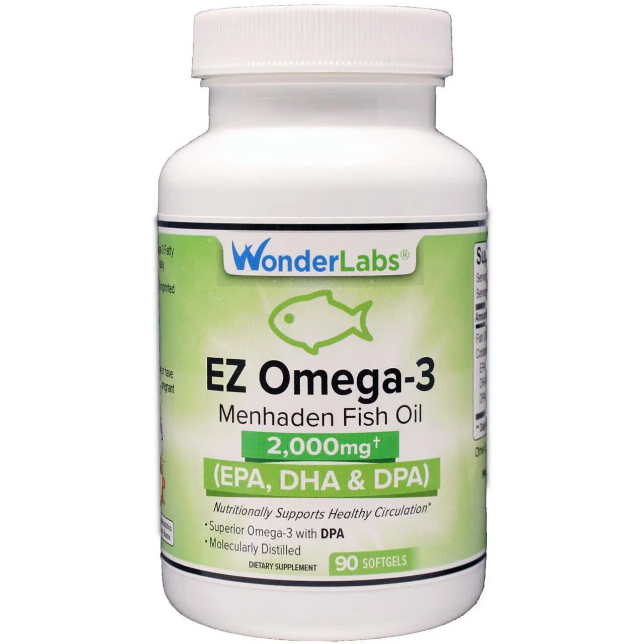 EZ Omega-3 Atlantic Menhaden Fish Oil Supplement 2000mg