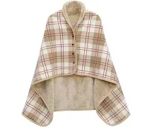 Xing Ye Chuan Fleece Wearable Blanket Comfy Poncho Throw with Buttons