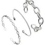 Maya J Harmony Trio Bracelet White Gold | 14K White Gold Stacked Bracelets