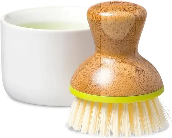 Full Circle Bubble Up Ceramic Soap Dispenser and Dish Brush Set