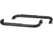 RAMPAGE PRODUCTS Step Bars for Jeep Wrangler TJ/YJ | Pair, No-Slip Step Pads, 3" Round Bent Steel, Black | 8625 | Fits 1987-1995 Jeep Wrangler YJ / 1997-2006 Jeep Wrangler TJ