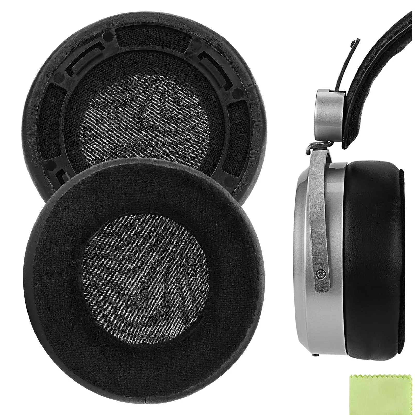 Geekria Comfort Hybrid Velour Replacement Ear Pads for Hifiman HE400SE HE400 HE400I HE400S HE560 560I HE500 300 HE350 SUNDARA Headphones Ear Cushions, Headset Earpads, Ear Cups Cover Repair Parts