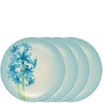 NWT Set 4 NORITAKE Colorwave Turquoise Floral 6&#034; Appetizer Dessert Plates HTF