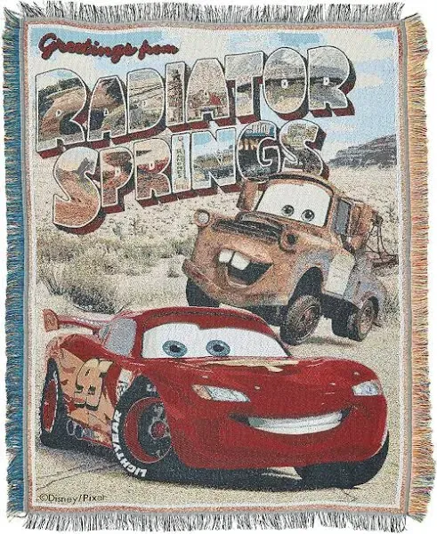 Cars Greetings Radiator Springs Woven Tapestry Throw